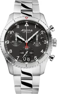 Alpina Startimer AL-372BW4S26B Stainless steel Black