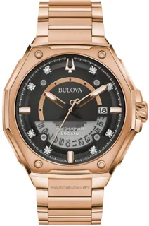 Bulova Precisionist 97D129 Rose Gold PVD Black