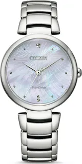 Citizen Dress Eco Drive Ladies EM0850-80D Stainless steel White