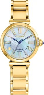 Citizen L Mae Ladies EM1062-57D Yellow Gold PVD White$Mother-of-pearl