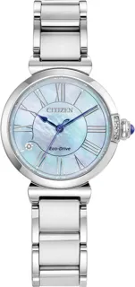 Citizen L Mae Ladies EM1060-52N Stainless steel white$mother-of-pearl