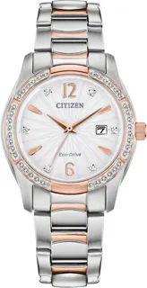 Citizen Silhouette Crystal Eco Drive Ladies EW2576-51A Stainless steel White