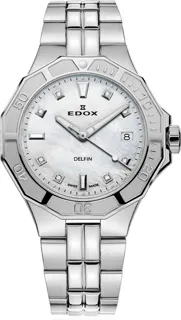 Edox Delfin 53020 3M NADN Stainless steel White