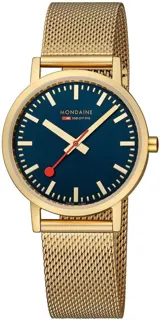 Mondaine Classic A660.30314.40SBM Yellow Gold PVD Blue