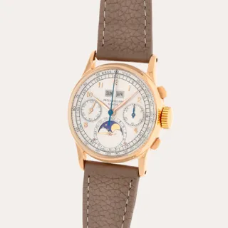 Patek Philippe Perpetual Calendar Chronograph 1518 18k rose gold Silver