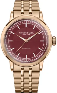 Raymond Weil Millesime 2125-P5-45001 Rose gold Burgundy