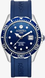 Roamer Rockshell Scuba Rubber 867833 41 45 02 Stainless steel Blue