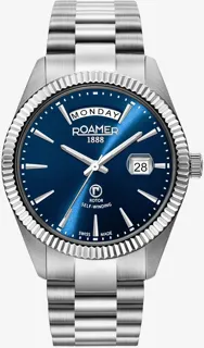 Roamer Primeline Day Date 981662 41 45 90 Stainless steel Blue