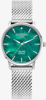 Roamer Valais Green Ladies 989847 41 70 05 Stainless steel Green