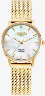 Roamer Valais Pink MOP Ladies 989847 48 10 05 Yellow gold and PVD White