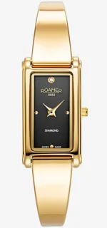 Roamer Elegance Diamond Black 866845 48 55 20 Yellow gold and PVD Black