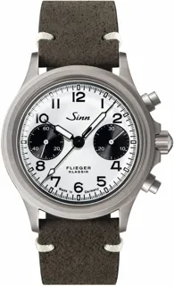 Sinn 356 Pilot Classic W Leather 356.0201 Leather Stainless steel White