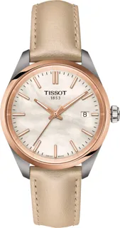 Tissot T-Classic T150.210.26.111.00 Rose gold and Stainless steel White