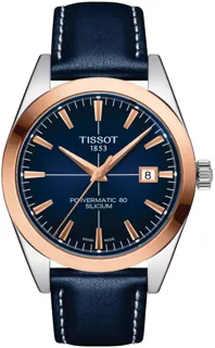 Tissot Gentleman Powermatic 80 Silicium Solid 18K Gold T927.407.46.041.00 Stainless steel Blue