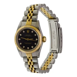 Rolex Oyster Perpetual 67193 Stainless steel and 18k yellow gold Black