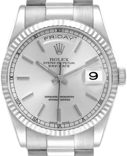 Rolex Day-Date 36 118239 18k white gold Silver