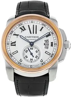 Cartier Calibre de Cartier W7100011 Rose gold and Stainless steel White