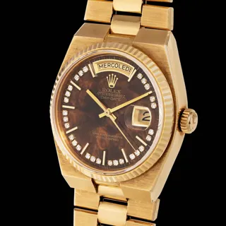 Rolex Day-Date Oysterquartz 19018 Yellow gold Brown