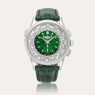 Patek Philippe World Time Chronograph 5930 Platinum Green