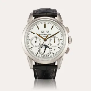 Patek Philippe Perpetual Calendar Chronograph 5270 18k white gold Silver