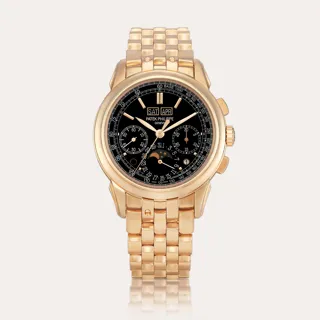 Patek Philippe Perpetual Calendar Chronograph 5270 18k rose gold Black