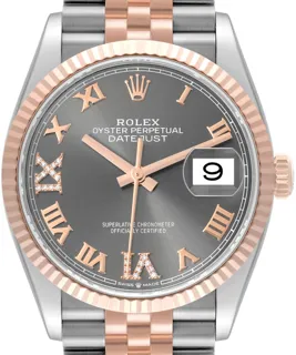 Rolex Datejust 36 126231 Rose gold and Stainless steel Dark gray