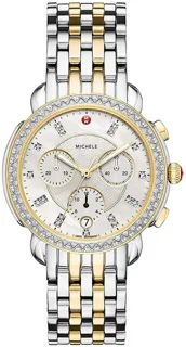 Michele Sidney MWW30A000005 18K Gold Plated$Stainless Steel White