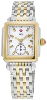 Michele Deco Mid MWW06V000042 18K Gold Plated$Stainless Steel White