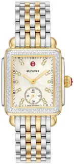 Michele Deco Mid MWW06V000123 18K Gold Plated$Stainless Steel White