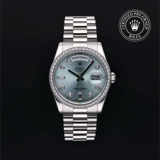 Rolex Day-Date 36 118346-0028 Platinum Blue