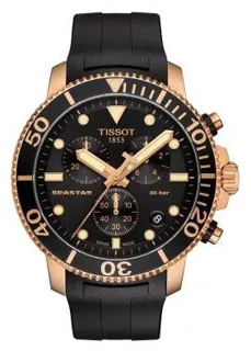 Tissot Seastar 1000 T120.417.37.051.00 45.5mm Rose gold and Stainless steel Black