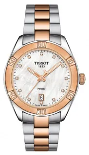 Tissot PR 100 T101.910.22.116.00 Rose gold and Stainless steel White