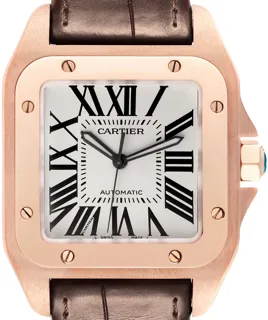 Cartier Santos 100 XL W20095Y1 Rose gold Silver