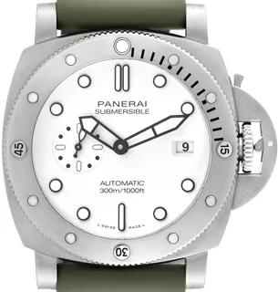 Panerai Submersible PAM01595 Stainless steel White