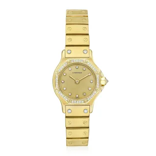 Cartier Santos Octagon 0906 18k yellow gold Champagne