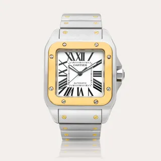 Cartier Santos 100 2656 Stainless steel and 18k yellow gold Silver