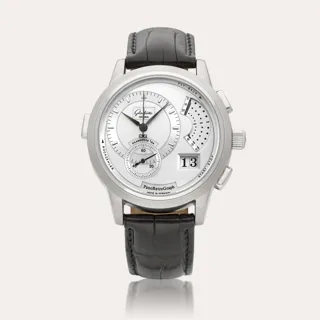 Glashütte PanoRetroGraph 18k white gold Silver