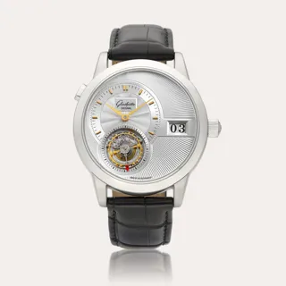 Glashütte PanoMaticTourbillon Platinum Silver