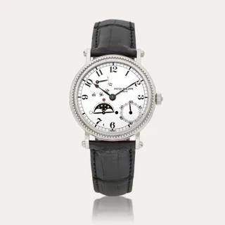 Patek Philippe Moonphase 5015 18k white gold White