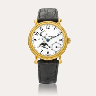 Patek Philippe Moonphase 5015 18k yellow gold White