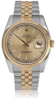 Rolex Datejust 36 116233-0151 Yellow gold and Stainless steel Champagne