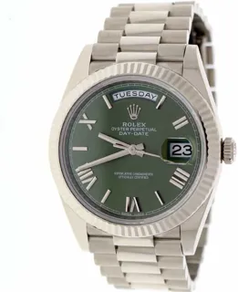 Rolex Day-Date 40 228239-0033 White gold Green