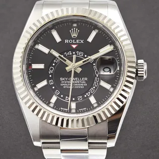 Rolex Sky-Dweller 326934-0005 White gold and Stainless steel Black