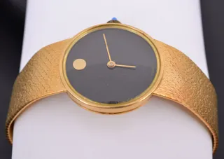 Movado 18k yellow gold Black