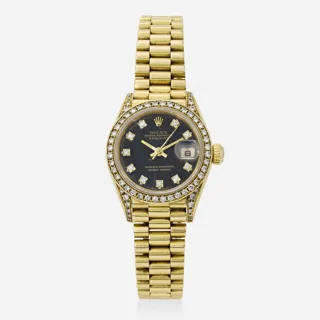 Rolex Lady-Datejust 69158 Yellow gold Black