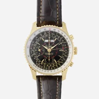 Breitling Montbrillant Datora K21330 18k yellow gold Black