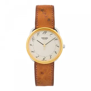 Hermès Arceau Stainless steel and Gold-plated Cream