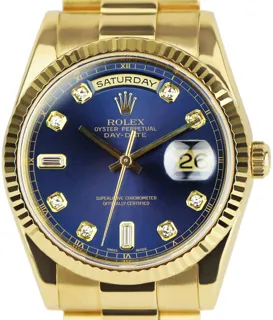 Rolex Day-Date 36 118238 18k yellow gold Blue