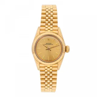 Rolex Oyster Perpetual 67198 18k yellow gold Champagne