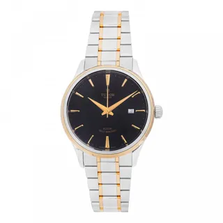 Tudor Style 12703 Stainless steel and gold Black